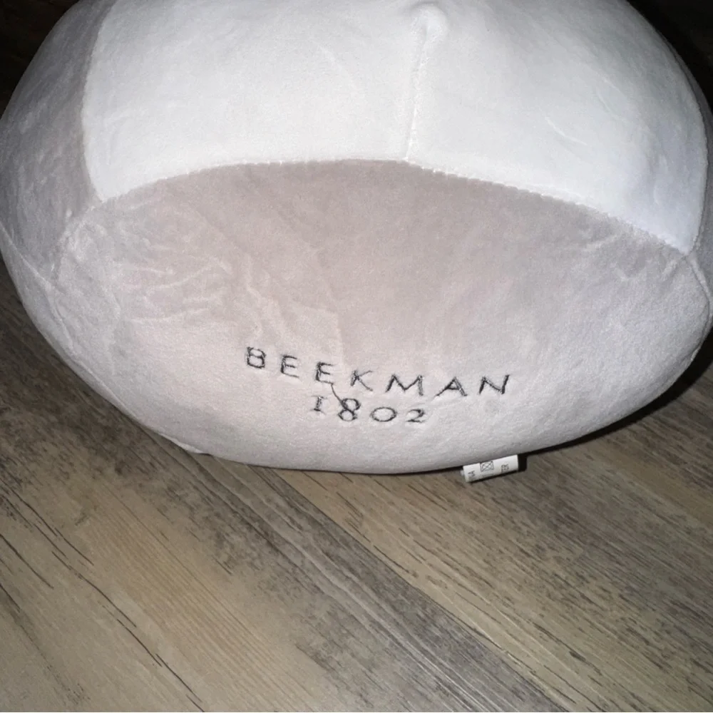 Beekman 1802 White and Gray Plush Pillow